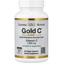 California Gold Nutrition, „Gold C®“, USP klasės vitaminas C, 1000 mg, 60 vegetariškų kapsulių