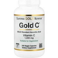 California Gold Nutrition, „Gold C®“, USP klasės vitaminas C, 1000 mg, 240 vegetariškų kapsulių