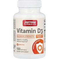 Jarrow Formulas, Vitaminas D3, 125 mcg (5000 TV), 100 minkštųjų gelių