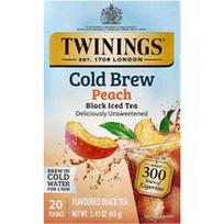 Twinings, Šaltai užplikyta ledinė arbata, juodoji arbata, persikų, nesaldinta, 20 arbatos pakelių, 40 g