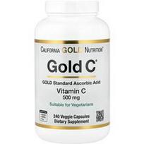 California Gold Nutrition, „Gold C®“, USP klasės vitaminas C, 500 mg, 240 vegetariškų kapsulių