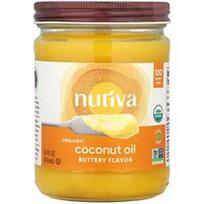 Nutiva, Ekologiškas kokosų aliejus, sviestinis, 14 fl oz (414 ml)
