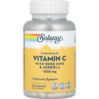 Solaray, Laiko atpalaidavimo vitaminas C su erškėtuogėmis ir acerola, 1000 mg, 100 daržovių kapsulių