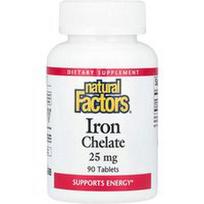 Natural Factors, Geležies chelatas, 25 mg, 90 tablečių
