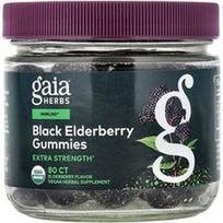 Gaia Herbs, Juodųjų šeivamedžio uogų guminukai, 80 guminukų