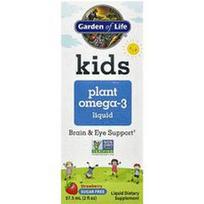 Garden of Life, Vaikiškas augalinis Omega-3 skystis, braškės, 2 fl oz (57,5 ml)