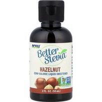 NOW Foods, „Better Stevia®“, nulinio kaloringumo skystas saldiklis, lazdyno riešutų skonio, 59 ml