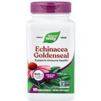 Nature's Way, Ežiuolės (Echinacea Goldenseal) ekstraktas, aukščiausios kokybės mišinys, 180 veganiškų kapsulių (450 mg vienoje kapsulėje)