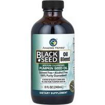 Amazing Herbs, Juodųjų sėklų™ aliejaus mišinys su moliūgų sėklų aliejumi, 8 fl oz (240 ml)