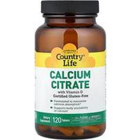 Country Life, Kalcio citratas su vitaminu D, 120 tablečių