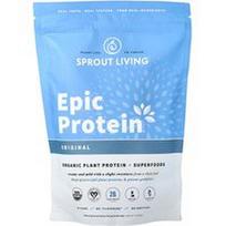 Sprout Living, Epic Protein®, ekologiški augaliniai baltymai + supermaistas, originalus, 1 svaras (456 g)