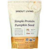 Sprout Living, Paprastos baltyminės moliūgų sėklos, be skonio, 454 g