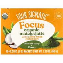 Four Sigmatic, „Focus“, ekologiška „Matcha Latte“ kava su liūto karčių grybais, 10 pakelių po 6 g (0,21 uncijos)