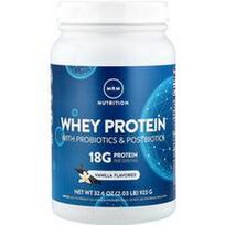 MRM Nutrition, Išrūgų baltymai su probiotikais ir postbiotikais, vanilės skonio, 923 g