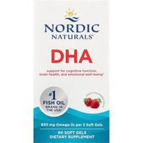 Nordic Naturals, DHA, braškių skonio, 90 minkštųjų gelinių kapsulių