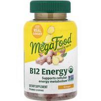 MegaFood, B12 Energiniai guminukai su imbieru, 70 guminukų