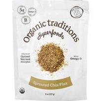 Organic Traditions, Supermaistas, daigintos chia/linų sėmenys, 227 g