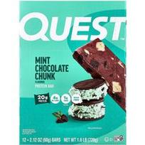 Quest Nutrition, Baltymų batonėlis, mėtų šokolado gabalėlis, 12 batonėlių, po 2.12 uncijos (60 g)