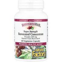 Natural Factors, „ResveratrolRich®“, resveratrolio koncentratas, itin stiprus, 60 vegetariškų kapsulių