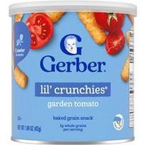 Gerber, Užkandžiai kūdikiams, Lil' Crunchies®, kepti grūdai, 8+ mėnesių, pomidorų skonio, 42 g
