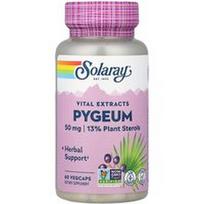 Solaray, Gyvybiniai ekstraktai, Pygeum, 50 mg, 60 daržovių kapsulių