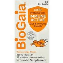 BioGaia, Protectis Kids, Immune Active, Skanus apelsinas, 60 probiotikų kramtomųjų tablečių