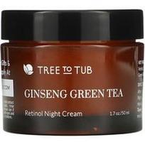 Tree To Tub, Retinol Anti Aging & Wrinkle Night Moisturizer, hialurono rūgšties veido kremas sausai, jautriai odai, 1.7 fl oz (50 ml)