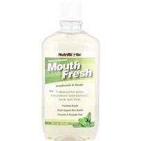NutriBiotic, „Mouth Fresh®“ burnos skalavimo skystis ir skalavimo skystis su gaivinančia pipirmėte, 473 ml