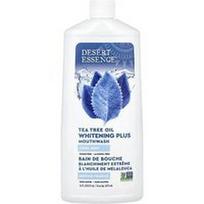 Desert Essence, Arbatmedžio aliejus, „Whitening Plus“ burnos skalavimo skystis, gaivinanti mėta, 473 ml