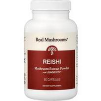 Real Mushrooms, Reishi grybų ekstrakto milteliai, 90 kapsulių (500 mg vienoje kapsulėje)
