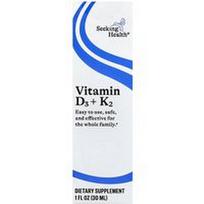 Seeking Health, Vitaminas D3 + K2 lašai, 1 fl oz (30 ml)