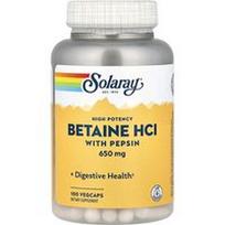 Solaray, Didelio stiprumo betaino HCl su pepsinu, 100 VegCaps