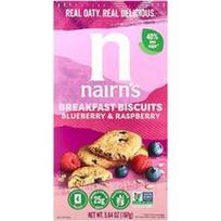 Nairn's, Pusryčių sausainiai, mėlynės ir avietės, 5.64 uncijos (160 g)