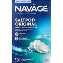 Navage, „Saltpod® Original“, nuo nosies užgulimo, 30 druskos tirpalo koncentrato kapsulių