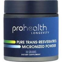 ProHealth Longevity, Grynas trans-resveratrolis, mikronizuoti milteliai, 30 g
