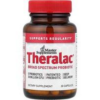 Master Supplements, Theralac, plataus spektro probiotikas, 30 milijardų KFV, 30 kapsulių
