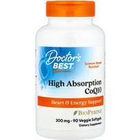 Doctor's Best, Didelės absorbcijos CoQ10, 300 mg, 90 daržovių minkštųjų gelių