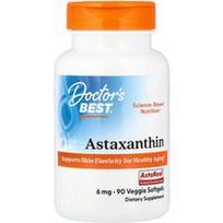 Doctor's Best, Astaksantinas, 6 mg, 90 vegetariškų minkštųjų kapsulių