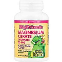 Natural Factors, Big Friends®, magnio citratas, kramtomoji guma, 50 mg, 60 kramtomųjų tablečių