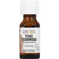 Aura Cacia, Grynas eterinis aliejus, Teksaso kedro mediena, 15 ml (0,5 fl oz)