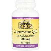 Natural Factors, Kofermentas Q10, 200 mg, 60 minkštųjų kapsulių