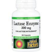 Natural Factors, Laktazės fermentas, 300 mg, 60 kapsulių