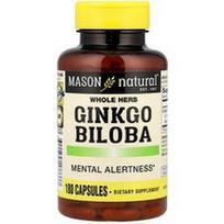 Mason Natural, Visa žolė Ginkmedis, 180 kapsulių (125 mg vienoje kapsulėje)