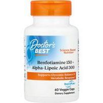 Doctor's Best, Benfotiaminas 150 + alfa-lipoinė rūgštis 300, 60 daržovių dangtelių