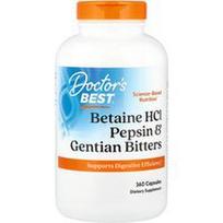 Doctor's Best, Betaino HCl, pepsino ir gencijono trauktinės, 360 kapsulių