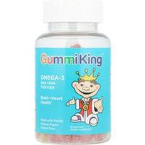 GummiKing, Omega-3 DHA + EPA vaikams, braškių, apelsinų ir citrinų skonio, 60 guminukų (35 mg viename guminuke)