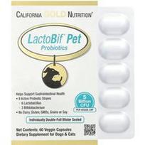 California Gold Nutrition, LactoBif® naminių gyvūnėlių probiotikai, 5 milijardai KSV, 60 daržovių kapsulių
