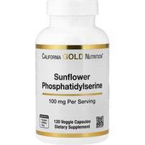 California Gold Nutrition, Saulėgrąžų fosfatidilserinas, 100 mg, 120 daržovių kapsulių
