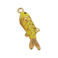 Artistic Fish Pendant With Vibrant Colors Handmade Jewelry AccessoriesFor Custom Necklace Bracelet Design And Gift geltona