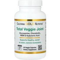 California Gold Nutrition, Total Veggie sąnarių palaikymo formulė su gliukozaminu, chondroitinu, MSM ir hialurono rūgštimi, 90 augalinių kapsulių
